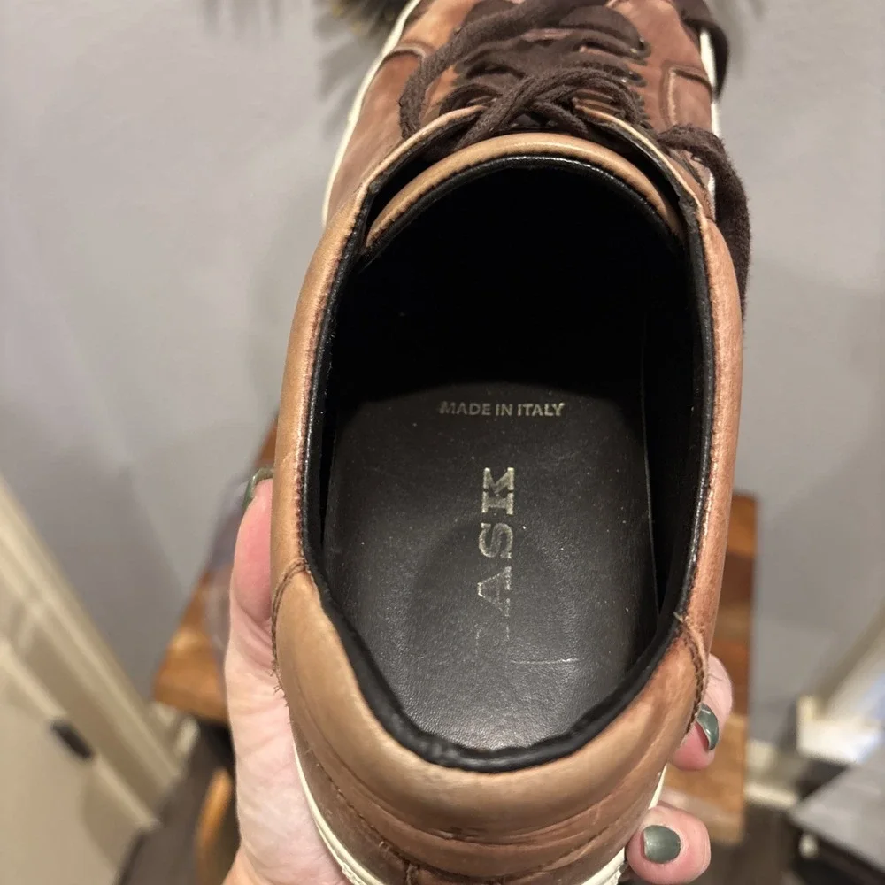 H.S. Trask Brown Lace Up Distressed‎ Leather Shoes Men's Size 10.5 Made in Italy